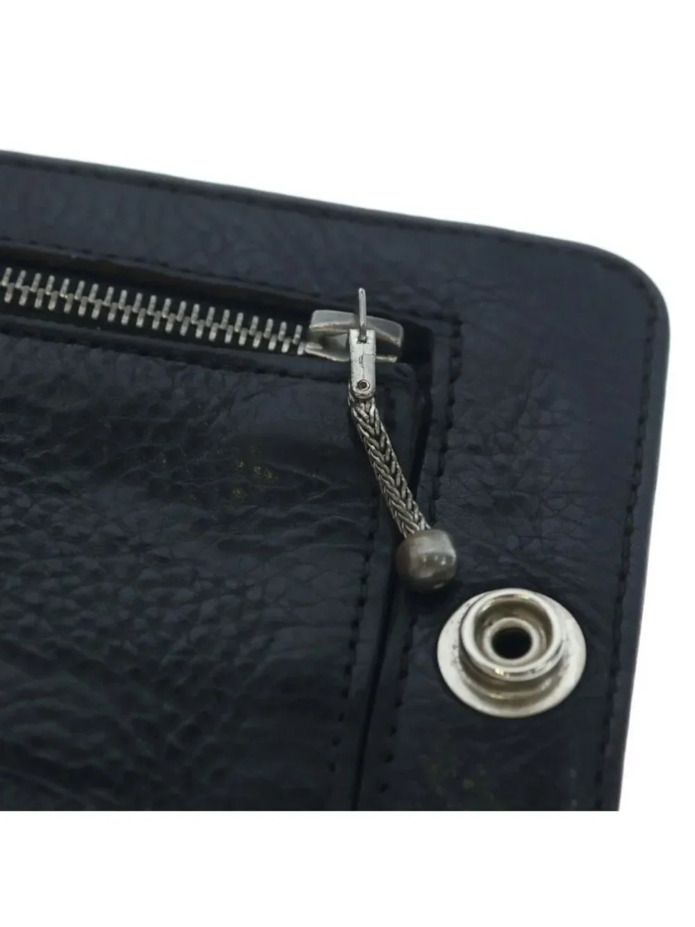 Chrome Hearts Cross Ball Button Leather Wallet Black